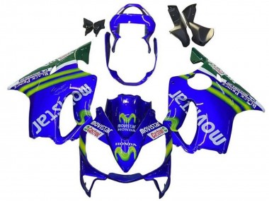 2001-2003 Honda CBR600 F4i Motorcycle Fairings - Blue Green White MoviStar Canada Suppliers