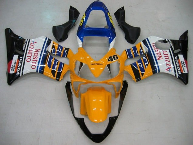 2001-2003 Honda CBR600 F4i Motorcycle Fairings - Yellow White Blue Glossy Black Nastro Azzurro Canada Suppliers
