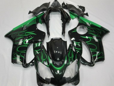 2004-2007 Honda CBR600 F4i Motorcycle Fairings - Glossy Black Green Flame Canada Suppliers