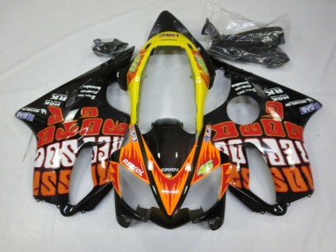 2004-2007 Honda CBR600 F4i Motorcycle Fairings - Yellow Orange Glossy Black Rossi Canada Suppliers