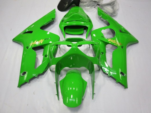 2003-2004 Kawasaki ZX6R Motorcycle Fairings - Green Gold Decal Canada Suppliers