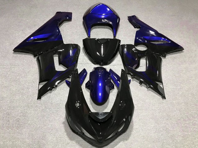 2005-2006 Kawasaki ZX6R Motorcycle Fairing - Blue Glossy Black Canada Suppliers