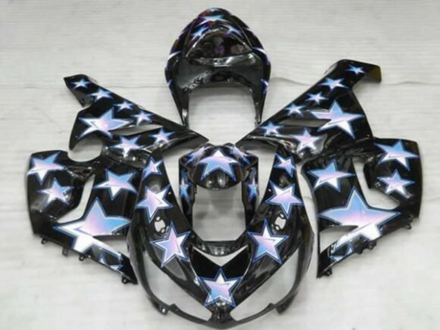 2005-2006 Kawasaki ZX6R Motorcycle Fairings - Black Blue White Star Canada Suppliers