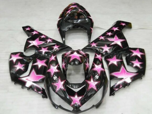 2005-2006 Kawasaki ZX6R Motorcycle Fairings - Black Pink Star Canada Suppliers