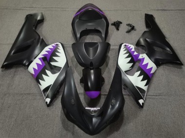 2005-2006 Kawasaki ZX6R Motorcycle Fairings - Matte Black White Purple Shark Canada Suppliers