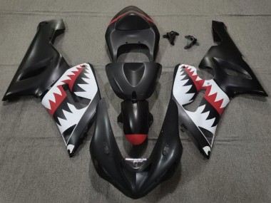 2005-2006 Kawasaki ZX6R Motorcycle Fairings - Matte Black White Red Shark Canada Suppliers