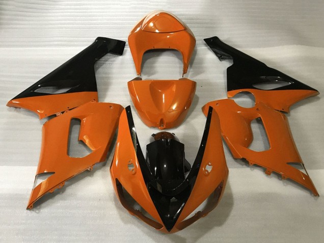 2005-2006 Kawasaki ZX6R Motorcycle Fairings - Orange Black Canada Suppliers