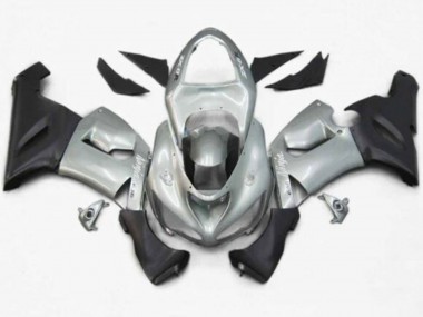 2005-2006 Kawasaki ZX6R Motorcycle Fairings - Silver Matte Black Canada Suppliers
