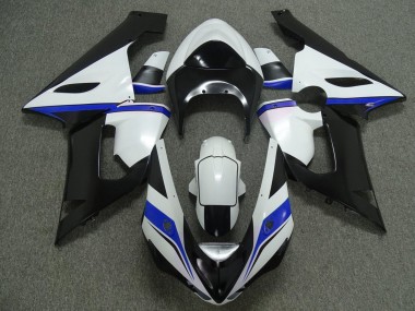 2005-2006 Kawasaki ZX6R Motorcycle Fairings - White Black Blue Canada Suppliers