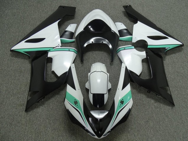 2005-2006 Kawasaki ZX6R Motorcycle Fairings - White Black Green Canada Suppliers