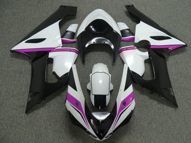 2005-2006 Kawasaki ZX6R Motorcycle Fairings - White Black Pink Canada Suppliers