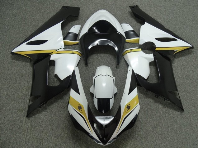 2005-2006 Kawasaki ZX6R Motorcycle Fairings - White Black Yellow Canada Suppliers