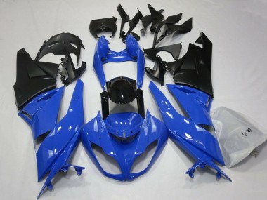 2007-2008 Kawasaki ZX6R Motorcycle Fairings - Blue Black Matte Black Canada Suppliers