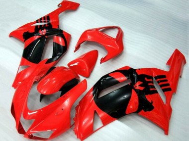2007-2008 Kawasaki ZX6R Motorcycle Fairings - Red Black Skull Canada Suppliers