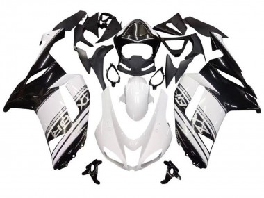 2007-2008 Kawasaki ZX6R Motorcycle Fairings - White Black Silver Stripe Canada Suppliers