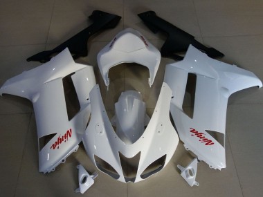 2007-2008 Kawasaki ZX6R Motorcycle Fairings - White Red Canada Suppliers