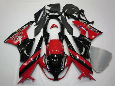 2009-2012 Kawasaki ZX6R Motorcycle Fairings - Red Glossy Black Elf Touch4 Bridgestone Canada Suppliers