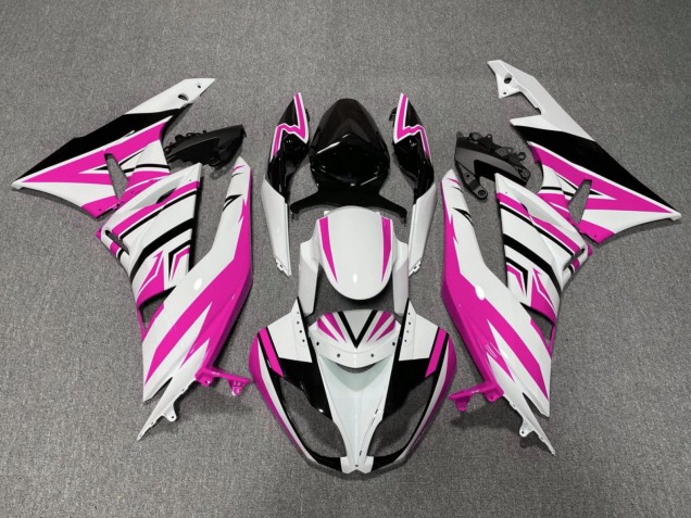 2009-2012 Kawasaki ZX6R Motorcycle Fairings - White Pink Black Canada Suppliers