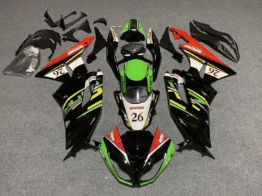 2009-2012 Kawasaki ZX6R Motorcycle Fairings - Green Glossy Black White Red Showr 26 Canada Suppliers