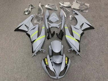 2009-2012 Kawasaki ZX6R Motorcycle Fairings - Grey Yellow Stripe Canada Suppliers