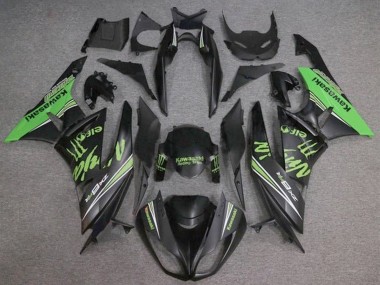 2009-2012 Kawasaki ZX6R Motorcycle Fairings - Matte Black Green Monster Canada Suppliers