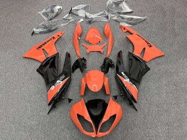 2009-2012 Kawasaki ZX6R Motorcycle Fairing - Orange Glossy Black Canada Suppliers