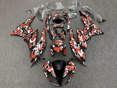2009-2012 Kawasaki ZX6R Motorcycle Fairings - Red White Black Camouflage Canada Suppliers