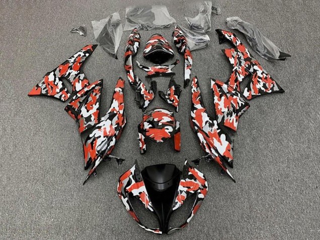 2009-2012 Kawasaki ZX6R Motorcycle Fairings - Red White Black Camouflage Canada Suppliers