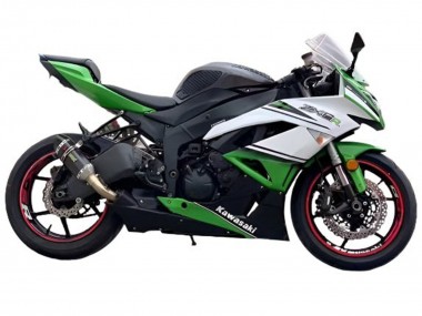 2009-2012 Kawasaki ZX6R Motorcycle Fairings - White Green Black Canada Suppliers