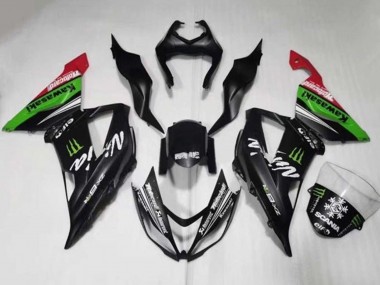 2013-2018 Kawasaki ZX6R Motorcycle Fairings - Matte Black Green Red White Monster Snow Canada Suppliers