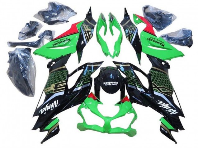 2019-2022 Kawasaki ZX6R Motorcycle Fairings - Green Red Glossy Black Honeycomb Canada Suppliers