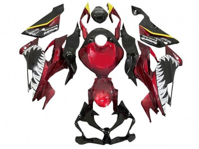 2019-2022 Kawasaki ZX6R Motorcycle Fairings - Candy Red Yellow White Shark Canada Suppliers