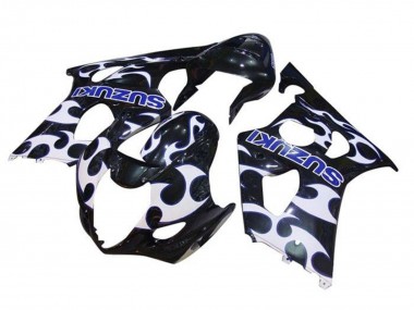 2003-2004 Suzuki GSXR 1000 Motorcycle Fairings - Black White Blue Tribal Canada Suppliers