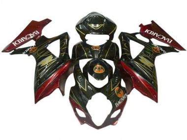 2005-2006 Suzuki GSXR 1000 Motorcycle Fairings - Black Red Gold BACARDI Canada Suppliers