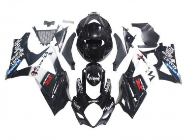2005-2006 Suzuki GSXR 1000 Motorcycle Fairings - Glossy Black White West Canada Suppliers