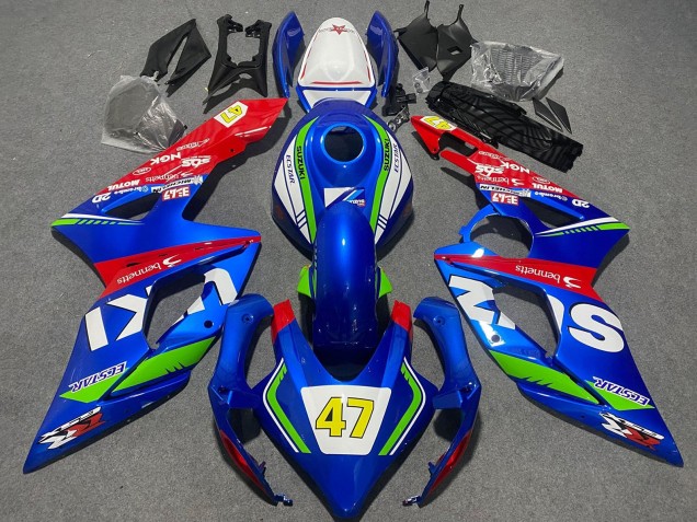 2005-2006 Suzuki GSXR 1000 Motorcycle Fairings - Blue Green White Red 47 Racing Canada Suppliers