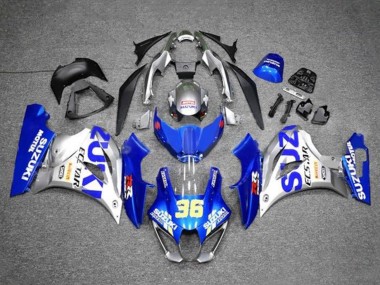 2017-2024 Suzuki GSXR1000 Motorcycle Fairings - Blue Silver Ecstar 36 Canada Suppliers