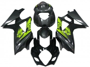 2007-2008 Suzuki GSXR 1000 Motorcycle Fairings - Black Neon Yellow Canada Suppliers