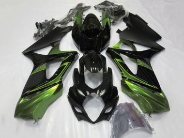 2007-2008 Suzuki GSXR 1000 Motorcycle Fairings - Green Glossy Black Canada Suppliers