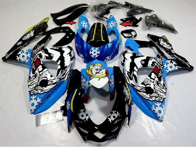 2009-2016 Suzuki GSXR 1000 Motorcycle Fairings - Blue Black White Snow Canada Suppliers