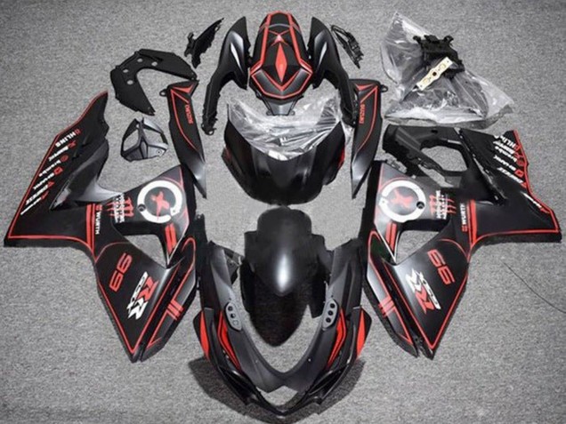 2009-2016 Suzuki GSXR 1000 Motorcycle Fairings - Matte Black Red Pinstripe Canada Suppliers