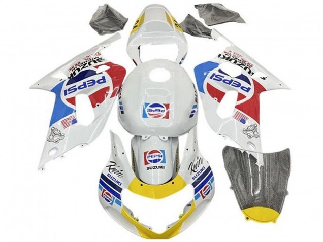 2001-2003 Suzuki GSXR 600 / GSXR 750 Motorcycle Fairings - White Blue Red Yellow Pepsi Canada Suppliers