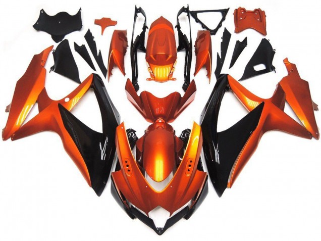 2008-2010 Suzuki GSXR 600 / GSXR 750 Motorcycle Fairings - Orange Black Canada Suppliers