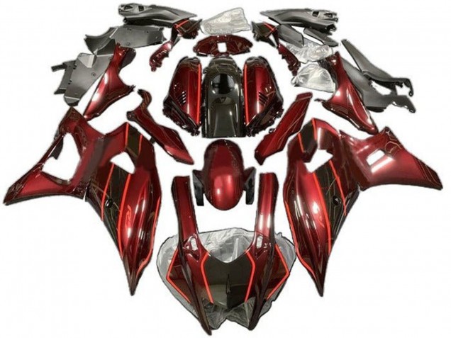 2021-2024 Yamaha YZF R7 Motorcycle Fairings - Dark Red Black Canada Suppliers