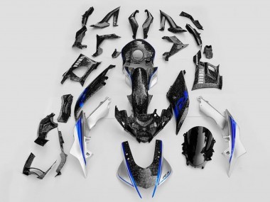 2019-2021 Yamaha YZF R3/R25 Motorcycle Fairings - White Blue Black Forged Carbon Fiber Style Canada Suppliers