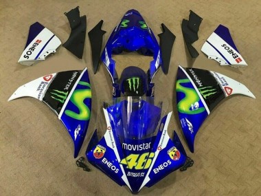 2009-2011 Yamaha YZF 1000 R1 Motorcycle Fairings - Blue White Black Green MoviStar Monster Canada Suppliers