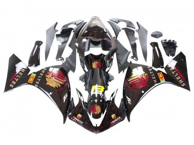 2012-2014 Yamaha YZF 1000 R1 Motorcycle Fairings - Glossy Black Red Yellow Sheltes Canada Suppliers