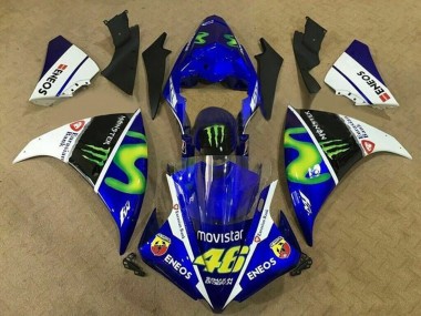 2012-2014 Yamaha YZF 1000 R1 Motorcycle Fairings - Blue White Black Green MoviStar Monster ENEOS Canada Suppliers