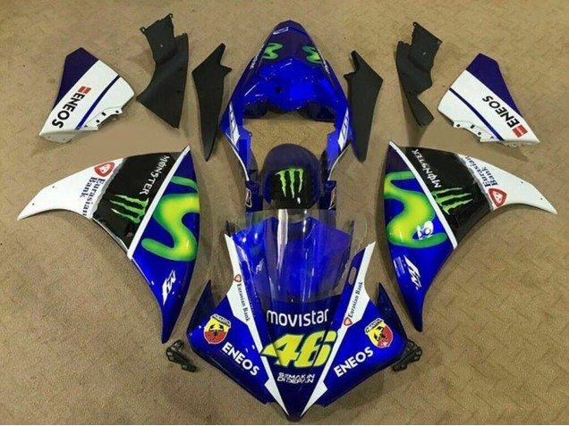 2012-2014 Yamaha YZF 1000 R1 Motorcycle Fairings - Blue White Black Green MoviStar Monster ENEOS Canada Suppliers