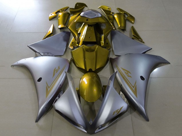 2012-2014 Yamaha YZF 1000 R1 Motorcycle Fairings - Matte Silver Gold Canada Suppliers